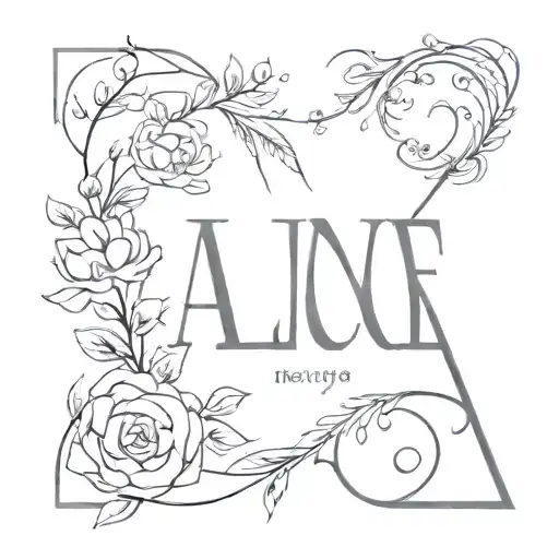 write a name Alice Nthenya for a mom who has rested in peace tattoo design idea