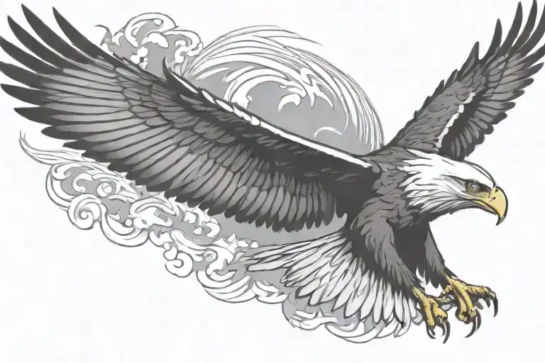 eagle soaring tattoo design idea