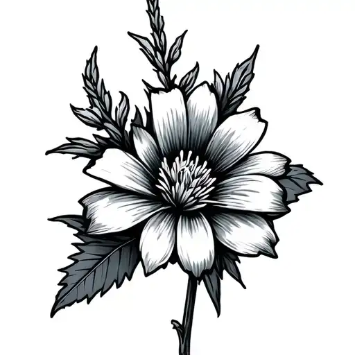 small Croatian style tattoo of flower fireweed tattoo design idea