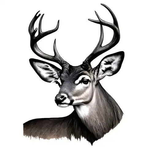 white tail deer tattoo design idea