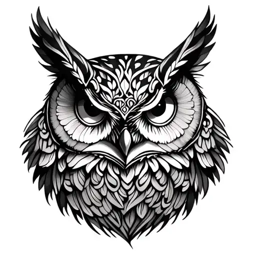 Owl Mandala tattoo design idea