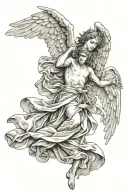 angel flying tattoo design idea
