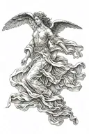 angel flying tattoo design idea