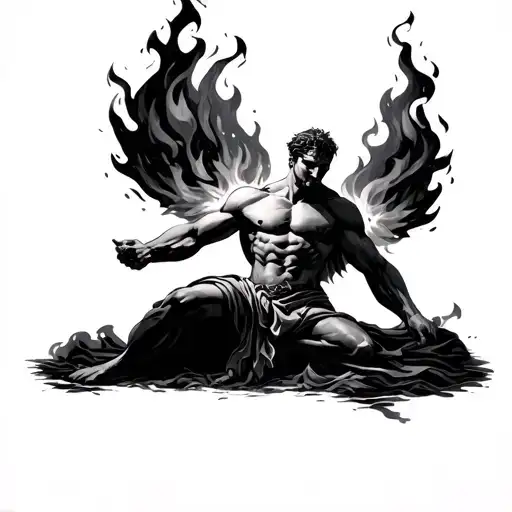 Prometheus stealing fire tattoo design idea
