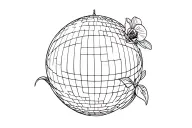 disco ball with orchid tattoo design idea