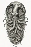 giant squid tattoo design idea
