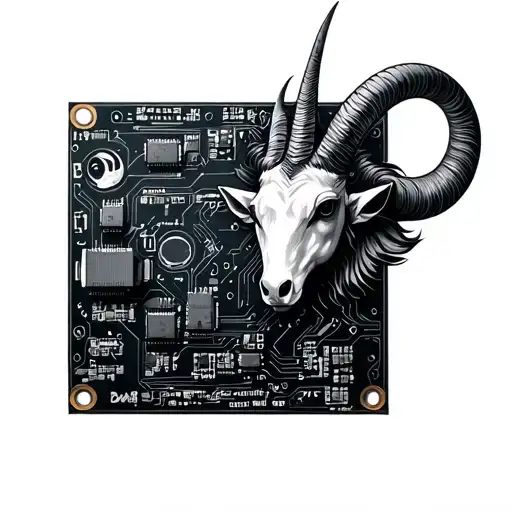 electronic circuit based on my birth day 28/12/1992 and zodiacal sign Capricorn tattoo design idea