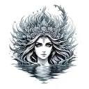 water goddess tattoo design idea