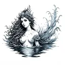water goddess tattoo design idea