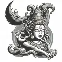 Combine the Damru with Shiva's mantra ("Om Namah Shivaya") and flowing smoke for a mystic effect. tattoo design idea