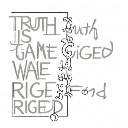 Quote: Truth is...the game was rigged from the start tattoo design idea