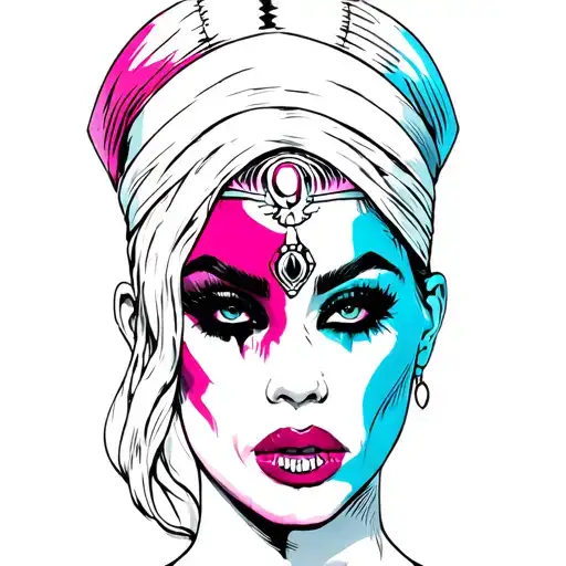 cleopatra harley quinn pocahontas disney zombie tattoo design idea