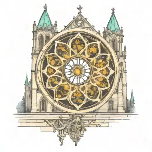 notre dame rose window tattoo design idea