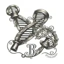 dna helix with initials inside  tattoo design idea