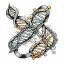dna helix with initials inside  tattoo design idea