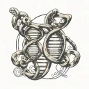 dna helix with initials inside  tattoo design idea