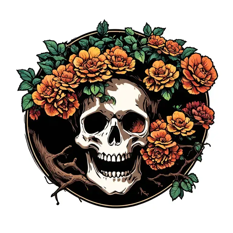 skull tree tattoo design idea