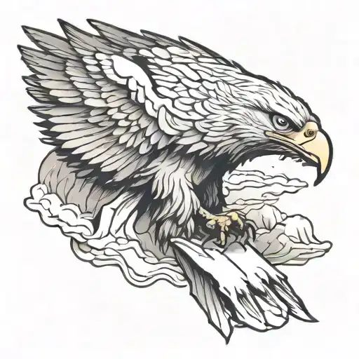 iceberg and eagle tattoo design idea