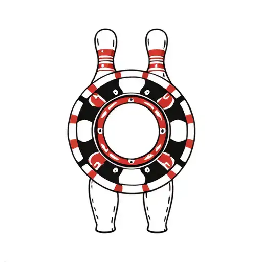 poker chip and bowling ball transforming with the arizona state outline tattoo design idea