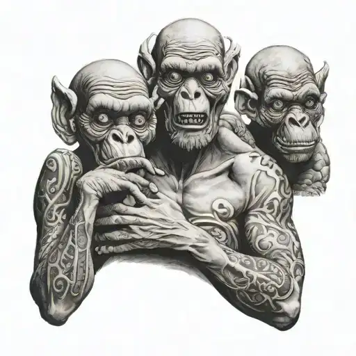 see no evil hear no evil speak I don't tattoo design idea