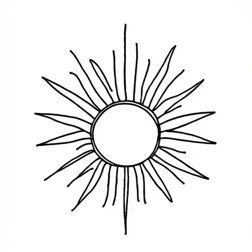 Sun. Curly rays tattoo design idea