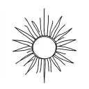 Sun. Curly rays tattoo design idea