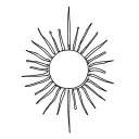Sun. Curly rays tattoo design idea