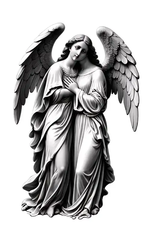 catholic angels lovers tattoo design idea