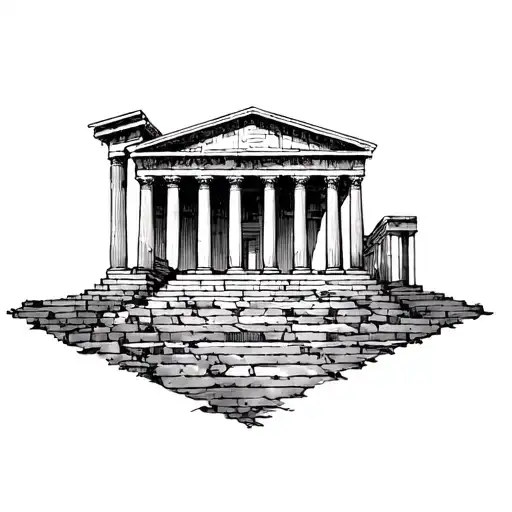 Greek Building tattoo design idea
