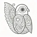 nesting doll with insect wings tattoo design idea