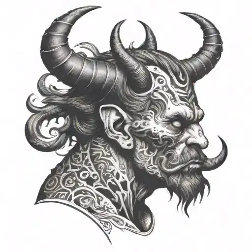 demon blowing smoke in my ear neck tattoo tattoo design idea