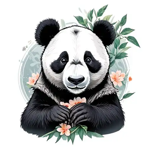panda dad memorial tattoo design idea