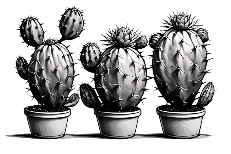 prickly pear cactus tattoo design idea