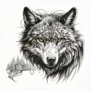 good bad wolf tattoo design idea