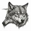 good bad wolf tattoo design idea