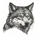 good bad wolf tattoo design idea