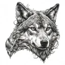 good bad wolf tattoo design idea
