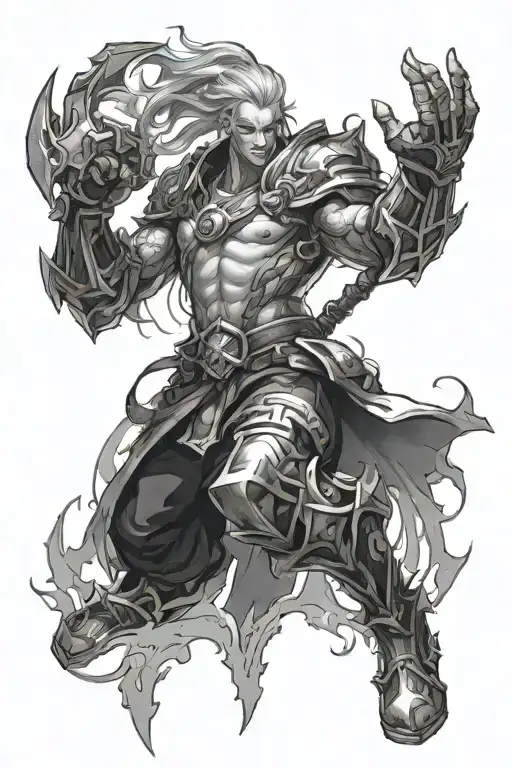 arcane league of legends sleeve tattoo design idea