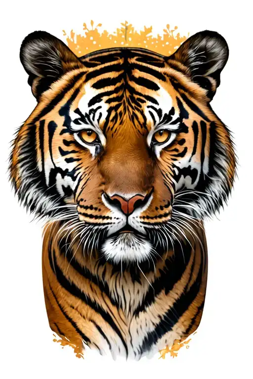 tiger family tree tattoo design idea