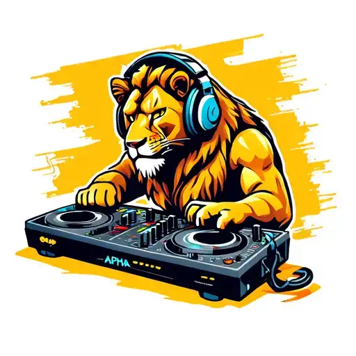 alpha leonis, dj deck with headphones tattoo design idea