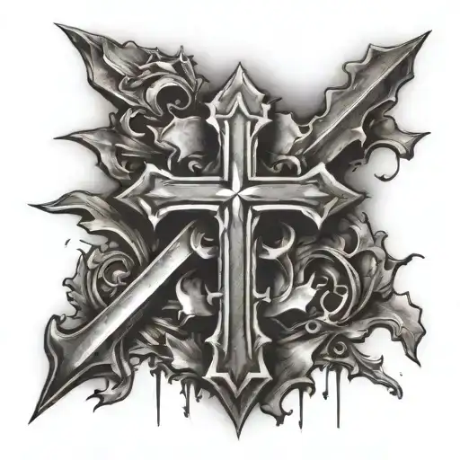 battlefield cross tattoo design idea