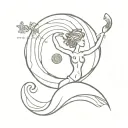 with a spiral symbolizing development and freedom, ocean waves, mineral crystals, miniature people, 7 chakras tattoo design idea