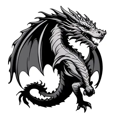 a dragon in a circular Taurus sign tattoo design idea