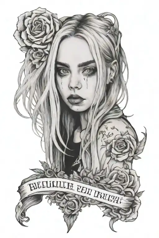 billie eilish lyrics written tattoo design idea