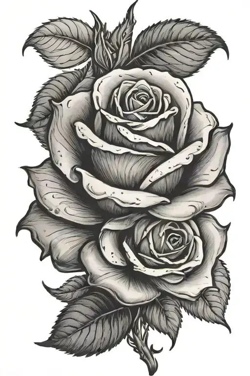 rose burnt embers tattoo design idea
