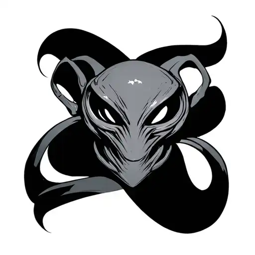 alien face tattoo design idea