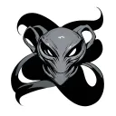 alien face tattoo design idea