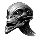 alien face tattoo design idea