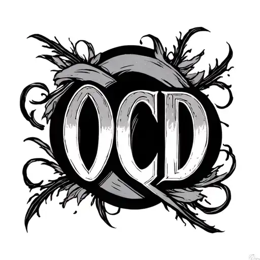 the letters OCD  tattoo design idea