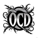 the letters OCD  tattoo design idea